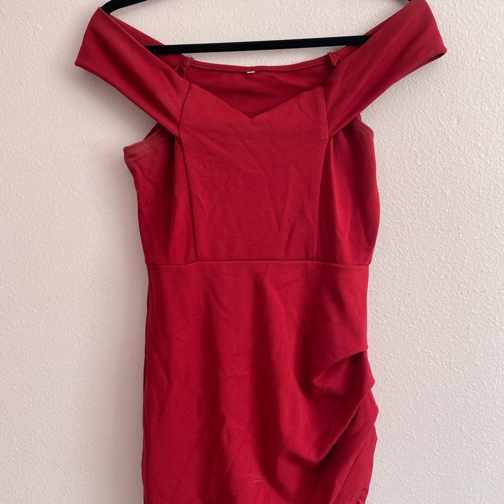 Off The Shoulder Red Dress